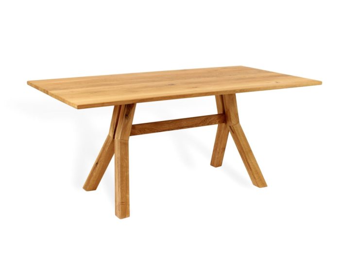 Moderner Esstisch mit mittelfuß aus massivholz
