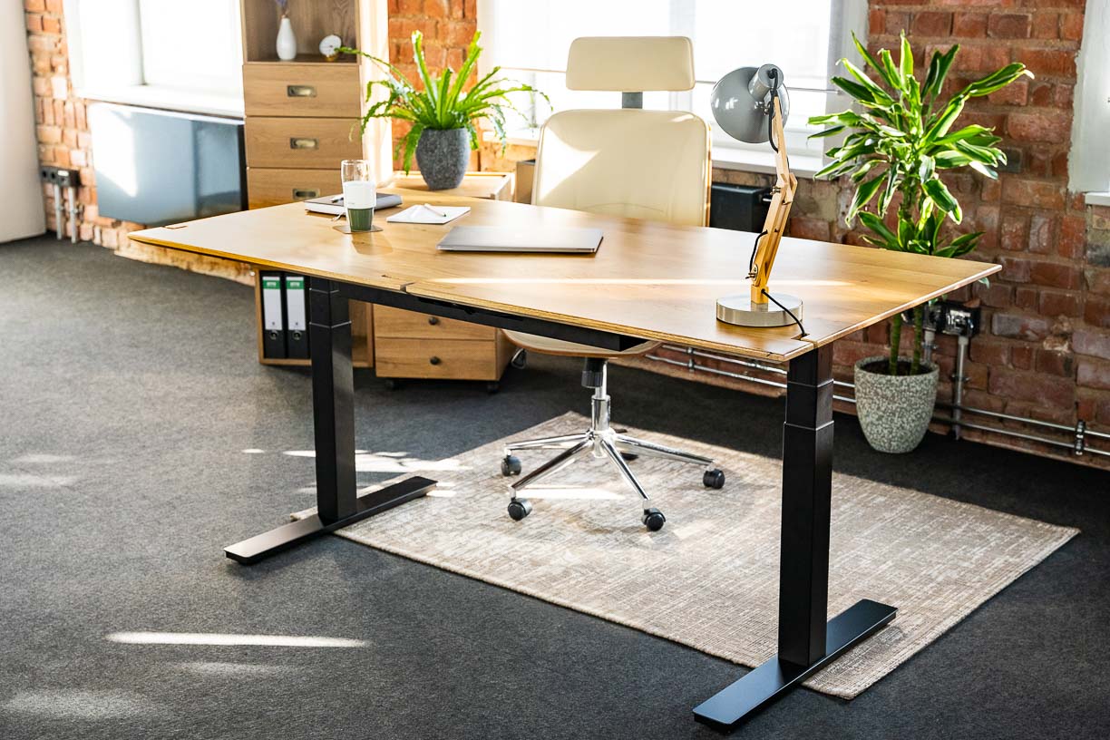 mio flex desk | höhenverstellbarer massivholz schreibtisch